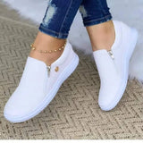 Women 2023 New Flat Shoes Slip-on Casual Sports Shoes Platform Sneakers Zipper Temperament Walking Shoes for