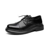 Breakj Business Leisure Handmade Platform Men's Shoes Tie British Style Trend Men's Small Leather Shoes