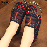 Women Flats Shoes Autumn Retro Female Sneakers Old Beijing Cloth Shoes Mujer Slip-On Breathable Lazy Mom Shoes Zapatillas
