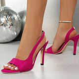 Summer New Women's Fashion Comfortable High Heels Women's Sense Fish Mouth Shoes Slip-on Open Toe Sandals Large Size