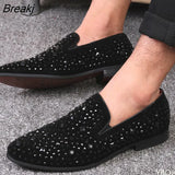 Spikes New Brand Mens Loafers Luxury Shoes Denim And Metal Sequins High Quality Casual Men Shoes 2022 Fashion Party
