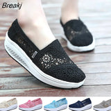 Fashion Women's Thick-soled Breathable Mesh Non-slip Sports Fitness Rocker Ladies Sneakers Walking Shake