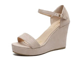 New Women Shoes Platform Sandals Women Peep Toe High Wedges Heel Ankle Buckles Sandalia Espadrilles Female Sandals
