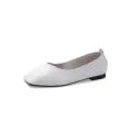 Chunsen Female Flat-Soled Square-Headed Single Shoes Two Shallow-Mouthed Pregnant Grandmother Shoes Retro Semi-Dragging Fairy Lazy