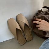 Ping Follows The Internet Celebrity Sandals, Grandma Shoes, Soft-Soled, Head-Wrapped, Semi-Slippers, Women's Flat-Soled Retro Shoes, Wearing Lazy Muller