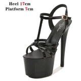 New Brand Women Sandals Summer Shoes Sexy Thick High Heels Platform Dress Party Wedding Shoes Woman Pumps Stripper