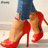 Women Sandals T-Strap High Heels Chaussures Femme Sexy Stripper Shoes 2023 New Peep Toe Summer Female Yellow Black Red