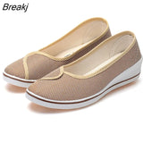 Summer Knitting Flats Shoes for Women 2022 New Breathable Ladies Sneakers Comfort Soft Sole Casual Shoes Woman Plus