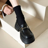 Shoes Women's 2024 New Autumn Thick-Soled Vintage Shoes With British Style Small Leather Shoes Black Shoes Jk Single