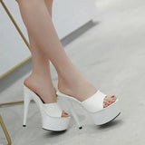 Color Woman Wedding Shoes Sandals 2023Nightclub Sexy High-heeled 15cm Shoes Slippers Heels Waterproof Sandal Summer