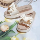 Fashion Bowknot Women's Slippers Summer Women Slippers Indoor Outdoor Flip Flops Beach Shoe Home Non-slip EVA