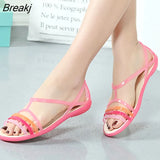 Women Sandals Summer New EVA Casual Mixed Candy Colors Soft Slip on Beach Jelly Shoes Woman Flat Sandals Shoes for