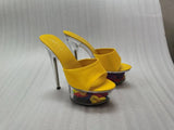 Breakj Patent Leather 15Cm Special High Heels With Sexy Waterproof Platform Hate Day Superb High Slippers Female
