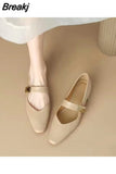 Summer Footwear with Medium Heels Shoes for Women 2023 Office White Square Toe Genuine Mark Beau Today Korean Style A E