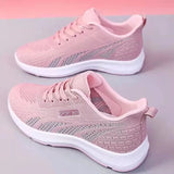 New Woman Sports Shoes Fashion Breathable Mesh Vulcanized Shoes Women Flat Casual Shoes Outdoor Lace Up Training