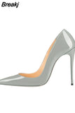 12 cm Women Pumps Patent Leather Pointed Toe Women Shoes High Heel Stiletto Party Shoes Women QP022