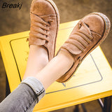 New Spring Women Flats Shoes Loafers Round Toe Wide Shallow Slip-on Casual Lady Flats Shoes Oxford Shoes For