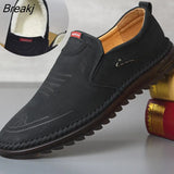 Shoes Men's New Casual Shoes Leather Men's Leather Shoes Soft Cowhide Breathable Business Men's Shoes Peas Shoes