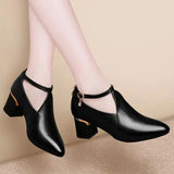 Women Casual European Design High Quality Spring Lace Up Shoes Lady Cool Comfort Black Stylish Heel Boots Botas Femininas