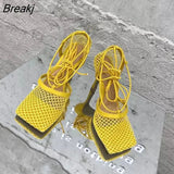 Cross-tied Women Sandals High Heels Women's Shoes Ankle Cross Strap Sandals Female Ladies Peep Toe Party Shoes