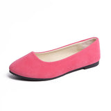 Spring Autumn Women Shoes Flock Flats Comfortable Flat Shoes Women Flats Loafers Shallow Slip on Shoes Red Black Plus