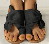 Breakj Wish2023 Summer New Outside Wear Sandals Flat Bow Large Size Women's