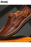 Men's Handmade Leather Shoes Comfortable Spring One Stirrup Moccasin Fashion Casual Sneakers Zapatillas De