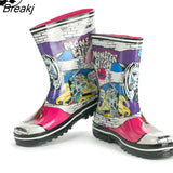 Boots Women 2023 Mixed Colors Ladies Rubber Boots Fashion Waterproof Rainboot Non-Slip Low Heel Women Shoes