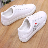 Women's Sneakers Leather Shoes Spring Trend Casual Flats Sneakers Female Fashion Comfort White Vulcanized Platform Shoes