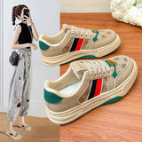 Breakj 2024 New Ins Korean Basic Small White Shoes Female Heighten Student Board Shoes Breathable Casual Shoes