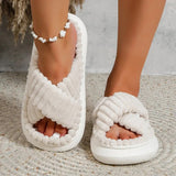 Size Shoes for Ladies Winter Peep Toe Women's Slippers Platform Flat with Warm Slippers Women Light Hot Sale Cotton