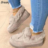 Women Boots 2023 New Winter Ankle Boots Suede Leather Snow Boots Plush Natural Fur Warm Slip-on Ladies Shoes Flats Plus Size
