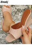 Summer Sexy White Triangle Thick Heel Sandals Heels Women Street Woman Square Toes Dress Party Shoes Shoes for