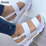 Women Golden Sandals Platform Heels Cross Strap Ankle Peep Toe Beach Party Ladies Shoes Zapatos Sandals shoes for