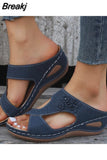 Wedge Slipper Summer Shoes Women 2023 Open Toe Leopard Print Plus Size Platform Beach Sandals Sandalias Con