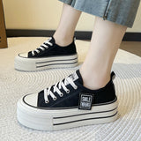 Summer New Thick Soles Increase Slippers Trend All Lazy People A Slip-on Half Drag Fashion Casual Canvas Shoes