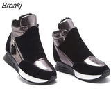 Shoes Suede Leather Boots Women Winter Shoes Fashion Ins Women Sneakers Height Increasing Shoes Snow Boots