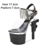 Women Shoes 2023 Luxury Brand Wedding Dress 2023 Bride Shoes Platform Sandals Super High Heels Transparent Heels Sexy