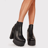 Design Gothic Boots Square Heel Platform Chunky Women Ankle Boots 2023 New Autumn Sexy Elegant Woman Shoes