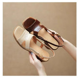 Simple Style ~ 2024 Spring / Summer New Square Toe Sandals Women's Summer New Roman Commuter High Heels Fish