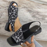 Breakj Sandals Women 2025 Summer New Large-Size Fish Mouth Side Empty Fashion Thick Heel Low-Heeled Sandals