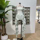 Early Summer Niche Design Twive Twisted Irregular Dress With Bottom Shorts + 3 Sets Of Waist