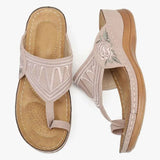 Breakj Flower Toe Slippers Female Slippers Slope With Thick Bottom Flip-Flops Stitching Female Clip
