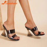 Heeled Women Slippers 2023 New Fashion Brand Wine Glass And Sandals European Style Crystal Heel Sandals Slipper