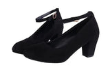 Women's Fashion Pumps Sweet Woman Thick High Heels Ankle Strap Flock Female Platform Women