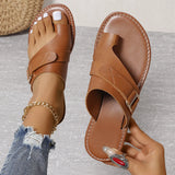Breakj Summer New Women's Casual Sandals Flat Toe Slippers Large Size Women's