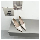 Med Heels Woman 2023 New Spring Pointed Toe Pumps Women's Shoes Office Ladies Dress Pumps Shoes Party Wedding Shoes