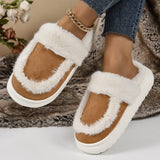 Design Luxury Winter Fur Slippers Women Indoor Outdoor Warm Plush Slippers Woman Comfort Non Slip House Shoes Plus Size