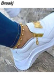 Women Sneakers Lace-Up Wedge Sports Shoes Women's Vulcanized Shoes Casual Platform Ladies Sneakers Comfy Females