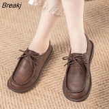100% Genuine Leather Shoes Woman Flat Shoes 2022 Large Size Autumn Shoes Comfort Soft Sole Non-slip Flats